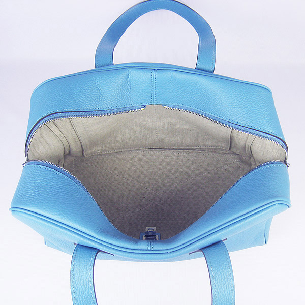 Best Replica Hermes Victoria Cowskin Leather Bag Light Blue H2802 - Click Image to Close